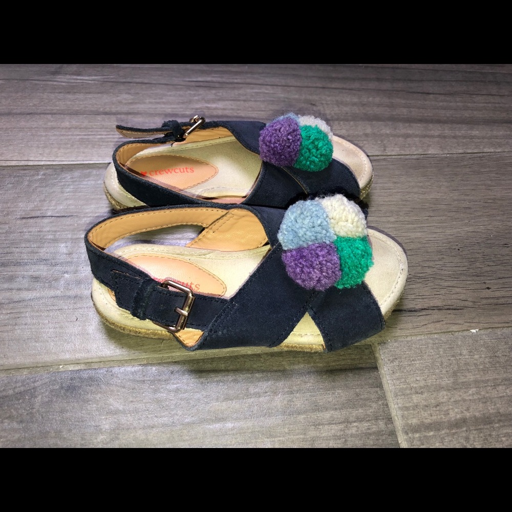 Crew kids collection suede sandal  with Pom Pom